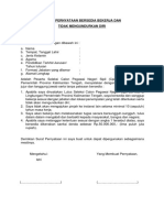 Surat Pernyataan Bersedia Bekerja Di Tempat Kerja