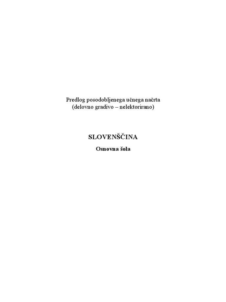 Slovenščina / Osnovna Šola | PDF