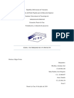 Tema I Factibilidad de Un Proyecto. Alumnos Meza, Machina y Arias