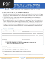 OMMA - Affidavit of Lawful Presence Form