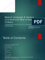Epse 512 Issues in Language Literacy of Deaf and Hard of Hearing Children