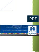 Informe Defensorial Desplazamiento Forzado Departamentos Región Andina 2015 PDF