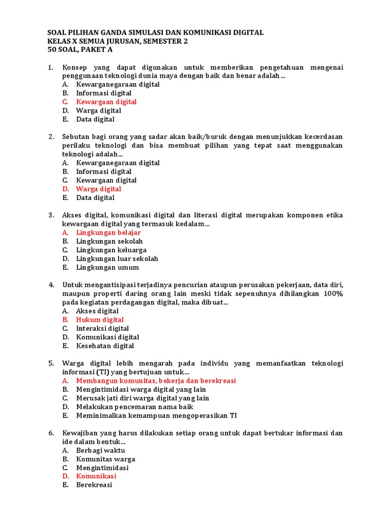 Soal Paket A