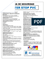 Water Stop Pvc, Hoja de Seguridad, 4,6,9,12 Pugs, Nacional, 2017 Mc