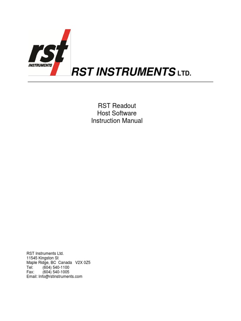 RST Instruments: RST Readout Host Software Instruction Manual | PDF ...
