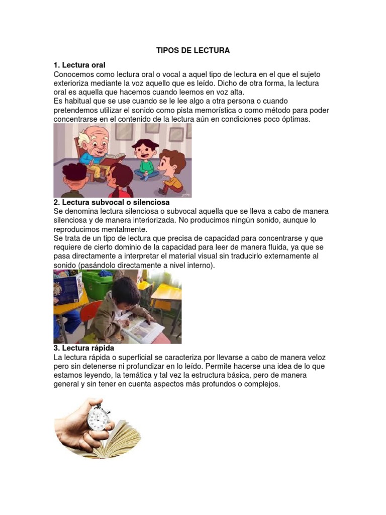 Tipos de Lectura y sus Definiciones | PDF | Los símbolos | Información