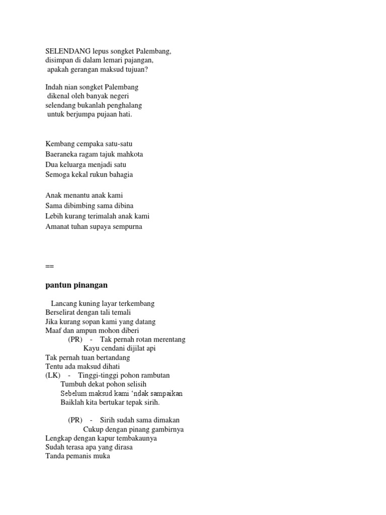 Pantun Pinangan Pdf