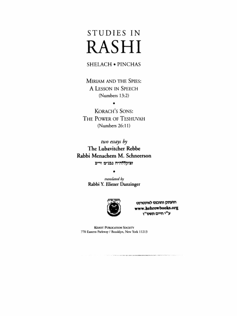 Studies in Rashi | PDF | Likkutei Sichos | Jewish Law