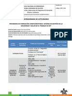 Cronograma Actividades 2019