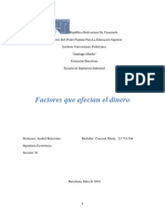 Monografia Sobre Factores Que Afectan El Dinero. Ing Econmica