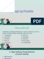 Bahagi NG Panalita Report