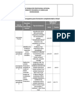 Plantilla de Cronograma para Formacion Complementaria Virtual