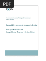 Released 2014 Assessment: Language 1, Reading: Assessment of Reading, Writing and Mathematics: Junior Division