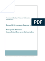 Released 2014 Assessment: Language 1, Reading: Assessment of Reading, Writing and Mathematics: Junior Division