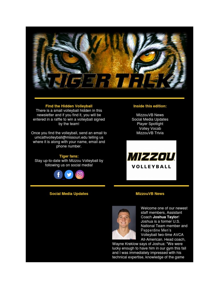 A Look Inside the Latest Mizzou Volleyball Newsletter Introducing New
