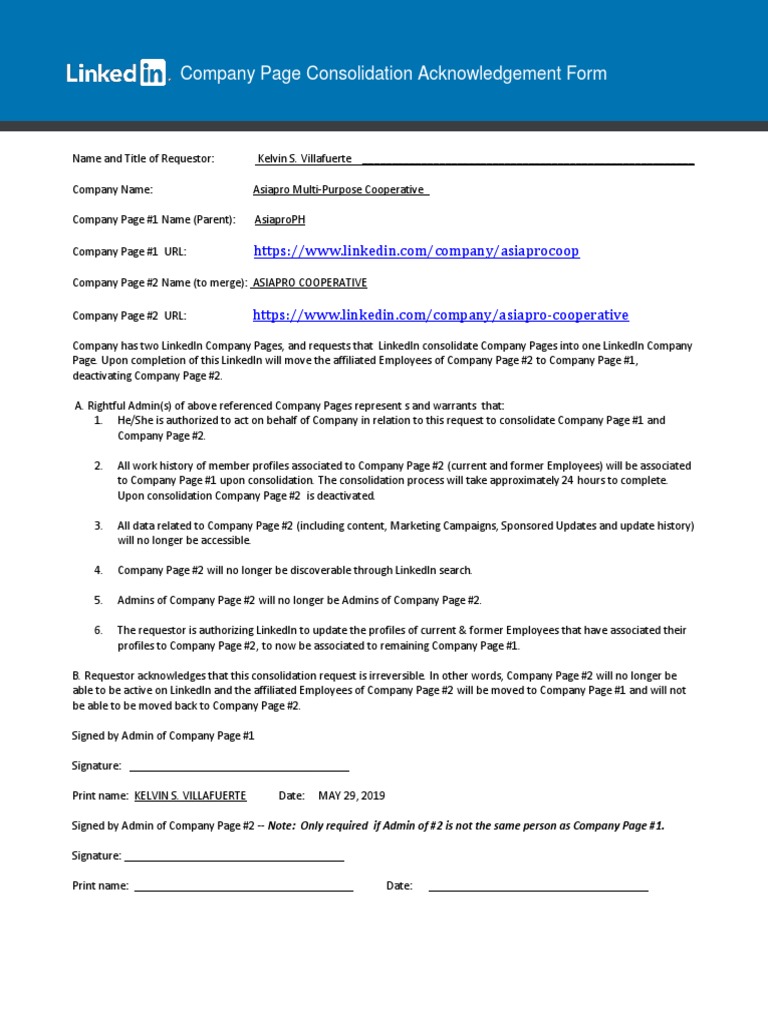 LinkedIn Page Merge Form | PDF | Linked In | Websites