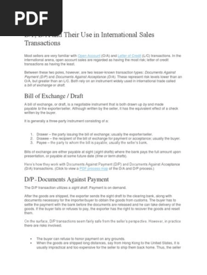 Bill of Exchange Case Study