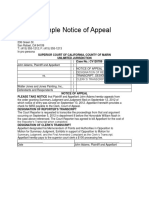 Sample Notice of Appeal: Superior Court of California, County of Marin Unlimited Jurisdiction