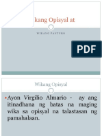 Wikang Opisyal at