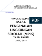 Proposal KEGIATAN MLS MASA PENGENALAN LINGKUNGAN SEKOLAH