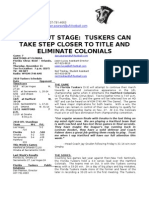 Tuskers Game Notes Week 9