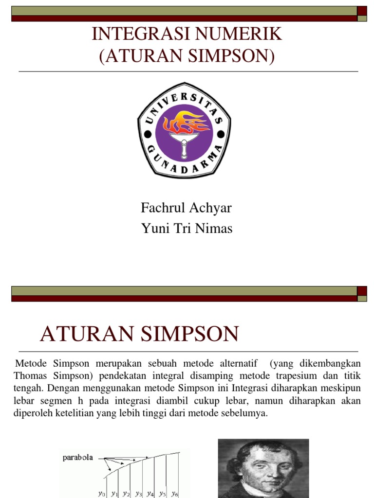 Metode Integrasi Aturan Simpson | PDF