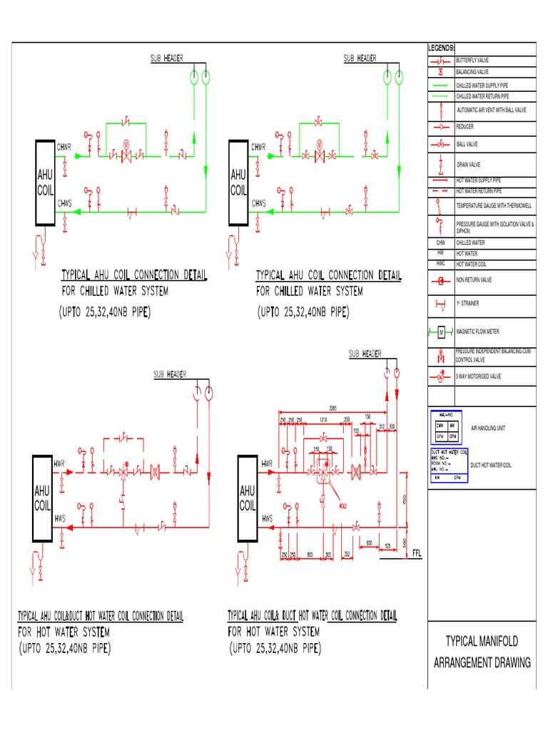 AHU Typical Manifold Arrangement Drawing | PDF