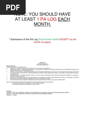 Example Pa Log