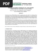 Discrete Element Modeling of A Two Storey Unreinforced Masonry Scaled Model