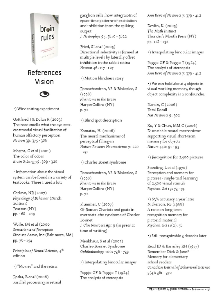 References Vision PDF | PDF | Perception | Behavioral Neuroscience