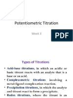 Potentiometric Titration: Week 3