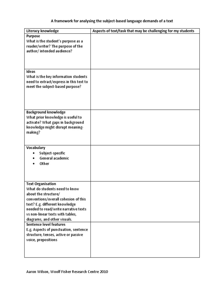 Analyzing Language Demands in Texts | PDF | Language Arts & Discipline