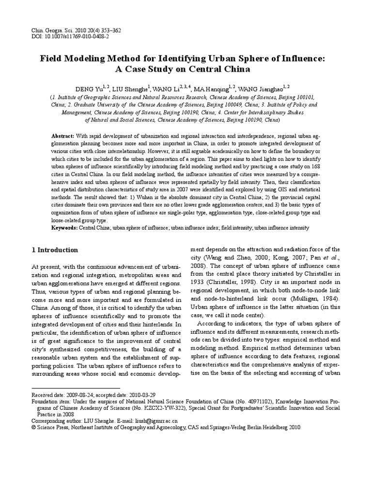 Deng 2010 Article Field Modeling Method For Identify | PDF | Principal ...