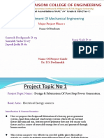 Department of Mechanical Engineering: Major Project Phase 1
