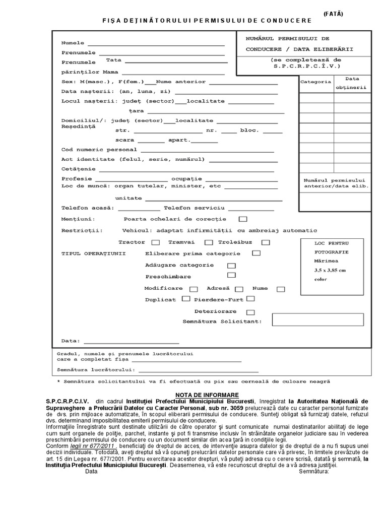 Taxa Preschimbare Permis Auto 2019