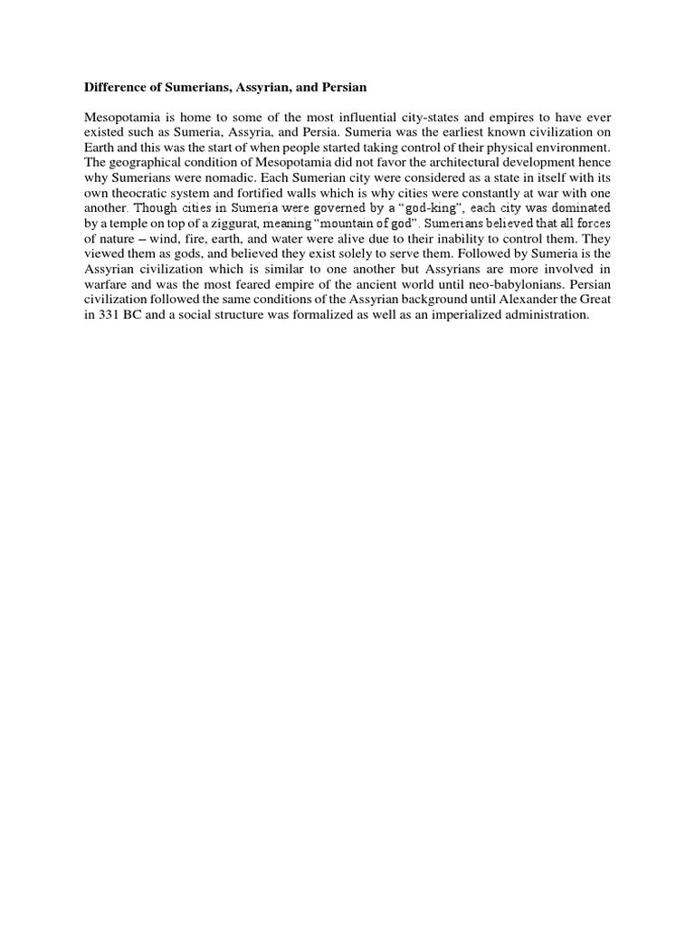 Sumerians vs. Mesopotamians Explained | PDF | Sumer | Mesopotamia
