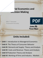 Managerial Economics and Decision Making: Lecture BY: Kamal Regmi