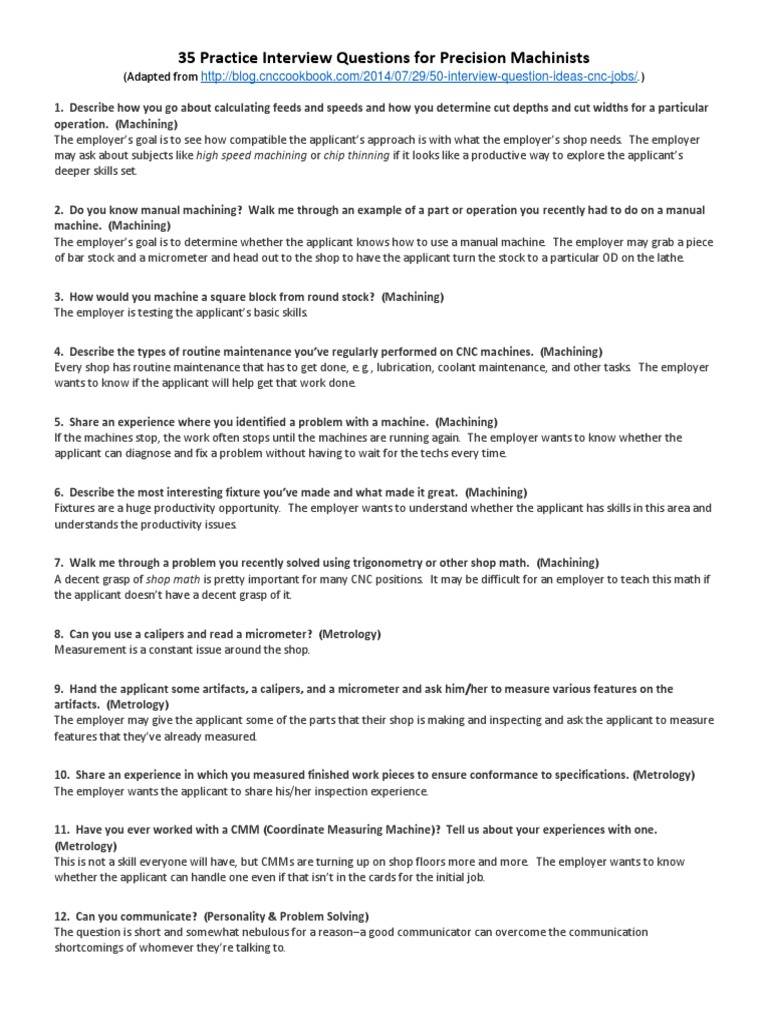 35 MAC Interview Questions PDF | PDF | Machining | Employment