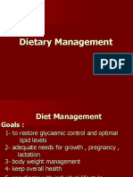 Dietary Management for Glycemic Control and Weight Loss