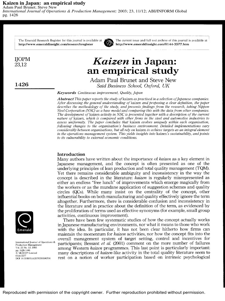 Kaizen | PDF