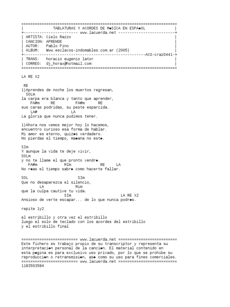 Heridas Del Rock And Roll Letra