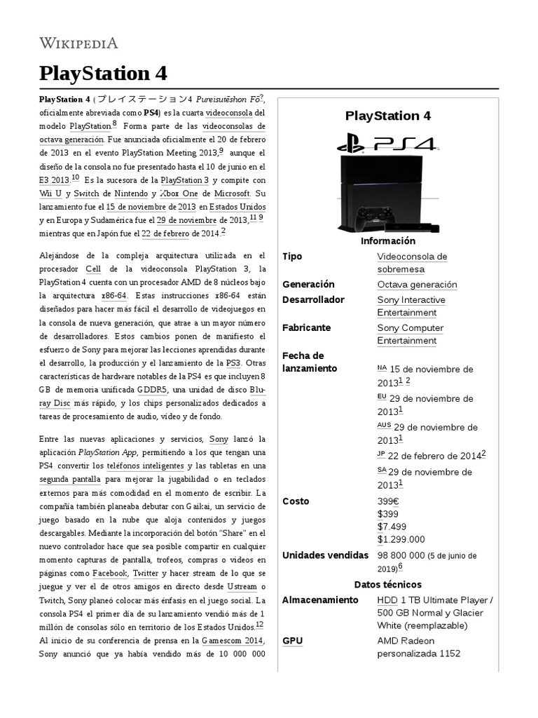 PlayStation 4 PDF | PDF | Playstation 3 | Hardware