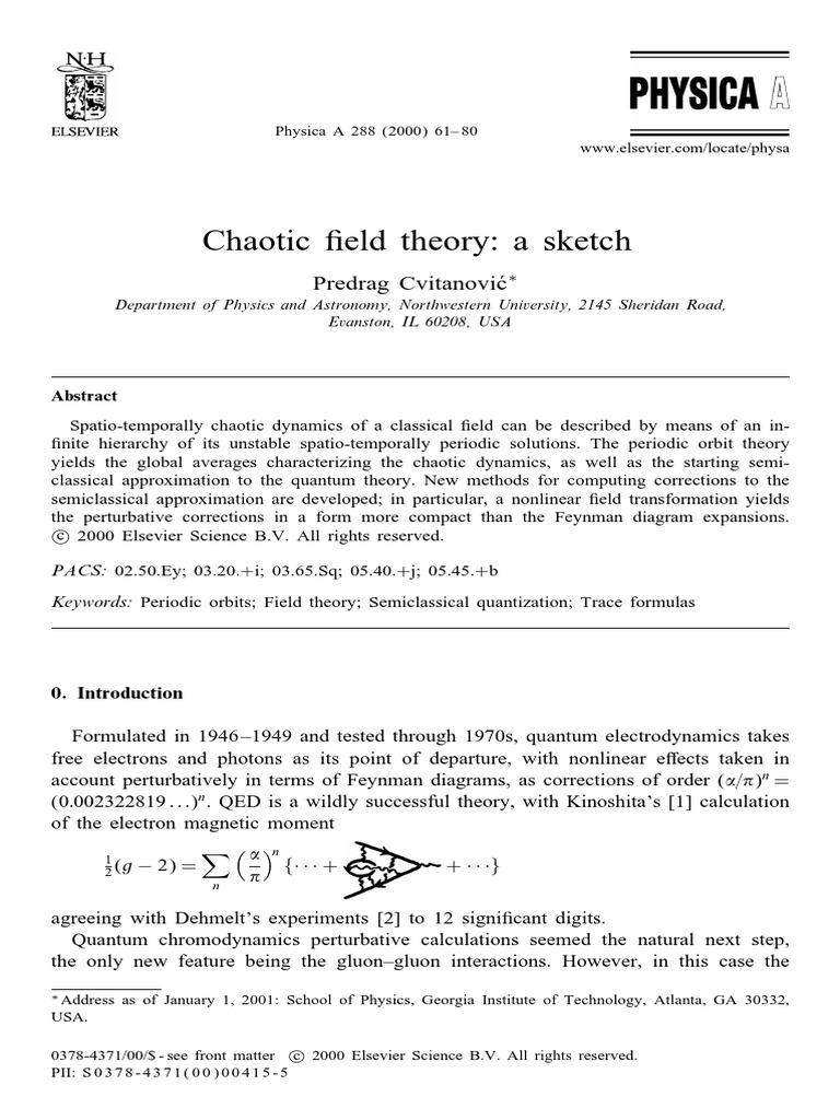 Chaotic Field Theory Overview | PDF | Dynamical System | Chaos Theory