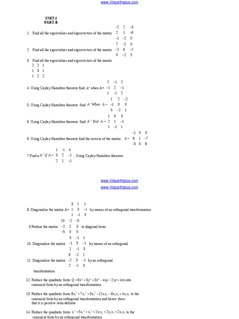 Linear Algebra and Probability Exercises | PDF | Matrix (Mathematics ...