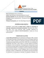 Resenha Sobre A Teoria e A Pratica No Campo Da Psicologia Da Educação