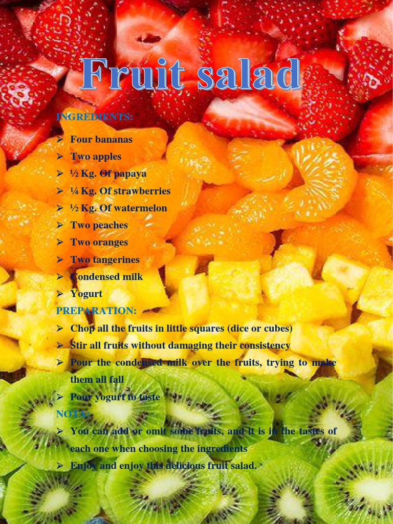 Delicious Fruit Salad Recipe | PDF | Cooking, Food & Wine