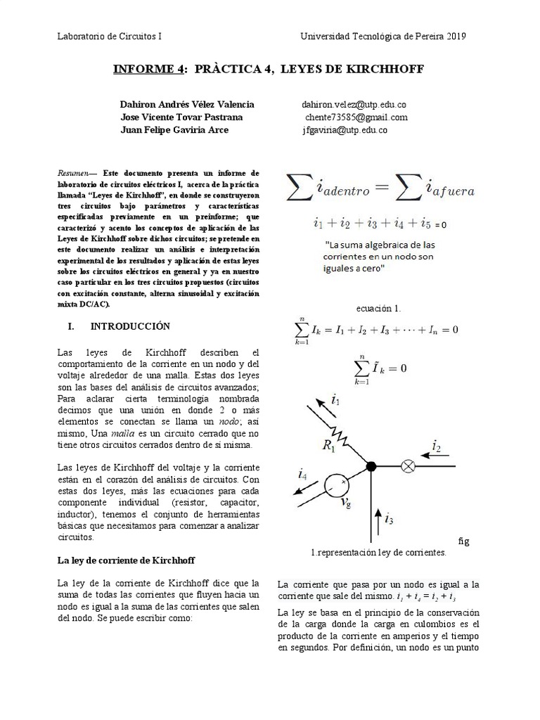 INFORME 4 PRÀCTICA 4, LEYES DE KIRCHHOFF.pdf Análisis