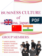 Business Culture of Usa, China, Japan &india