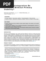 Canosseointegrationbe Achievedwithoutprimary Stability?: Mohanad Al-Sabbagh,, Walied Eldomiaty,, Yasser Khabbaz