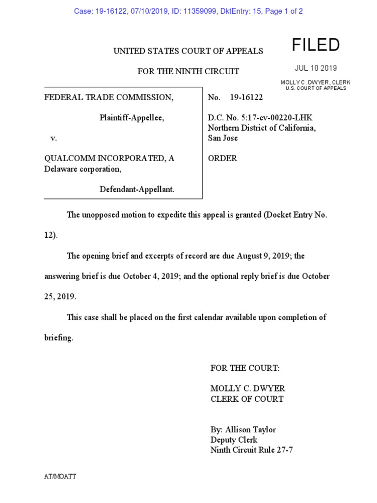 190710 Order Granting Motion For Expedited Appeal PDF